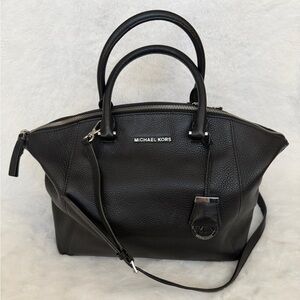 Michael Kors Black Pebbled Leather Satchel